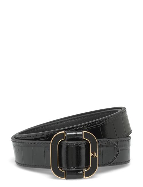 Lauren Ralph Lauren | Slide-Buckle Croc-Embossed Leather Belt | XS