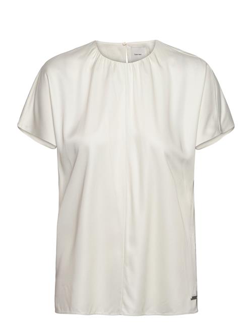 Calvin Klein | Natural Sheen Ss Gathered Blouse | 40