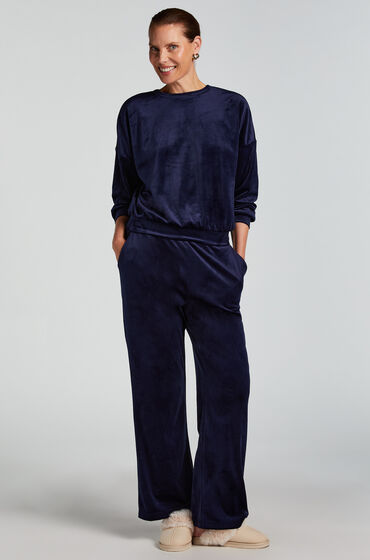 Hunkemöller Pyjamasbukser i velour Blå