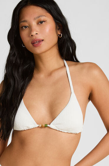Hunkemöller Trekant Bikinitop Crinkle Hvid