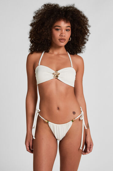 Hunkemöller Highleg Bikiniunderdel Crinkle Hvid
