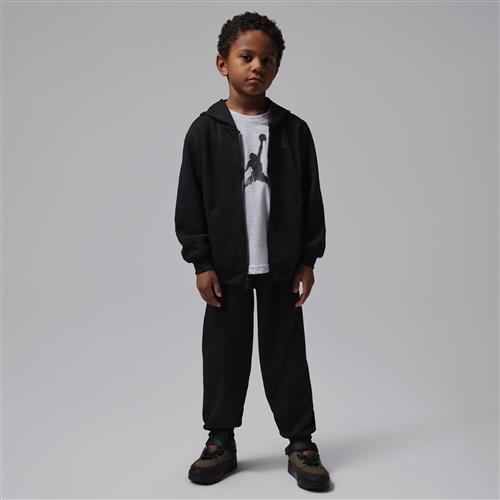 Jordan Dri-FIT Core Sport-hættetrøjesæt i to dele med fuld lynlås til mindre børn - sort