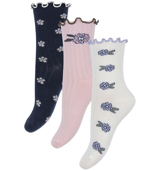 Name It Strømper - 3-pak - NmfOalia - Navy Blazer/Burnished Lila