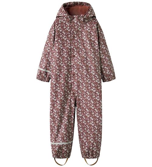 Name It Regndragt m. Fleece - NmfDry10 - Fig m. Blomster