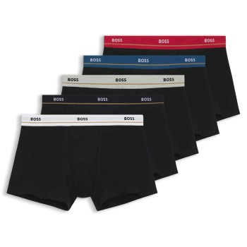 BOSS 5P Essential Trunks Sort bomuld Medium Herre