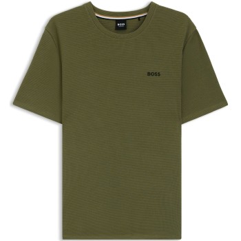 BOSS Waffle T Shirt Grøn/Khaki X-Large Herre
