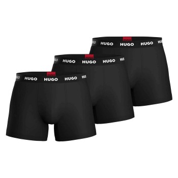 HUGO 3P Triplet Boxer Brief Sort/Hvid bomuld Medium Herre