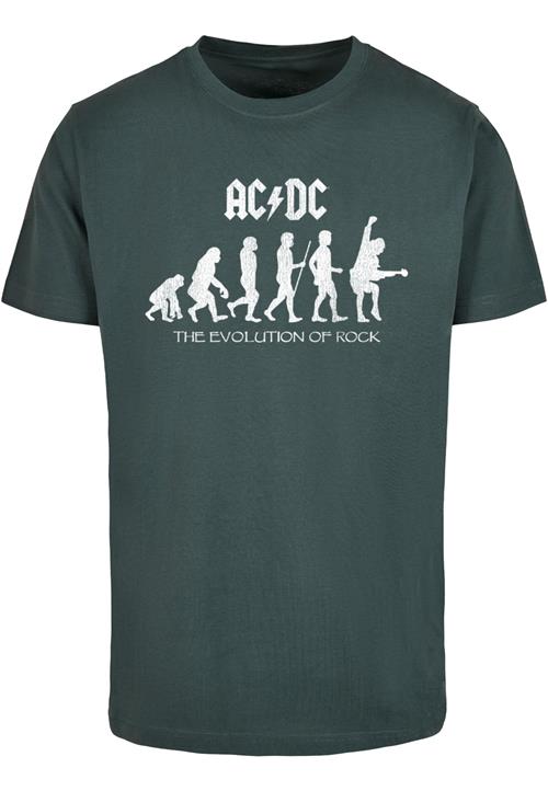 Merchcode Bluser & t-shirts 'ACDC - Evolution Of Rock'  mørkegrøn / hvid