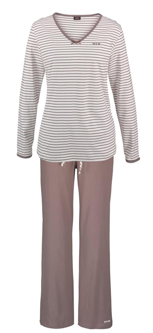H.I.S Pyjamas  taupe / hvid