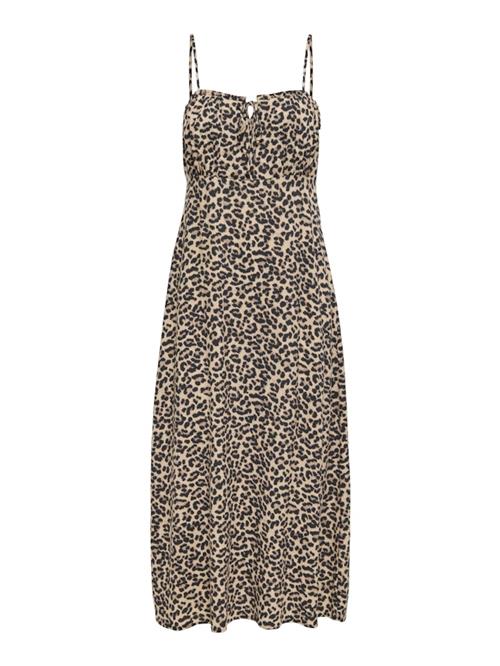 ONLY Kjole  mørkebeige / brokade / sort