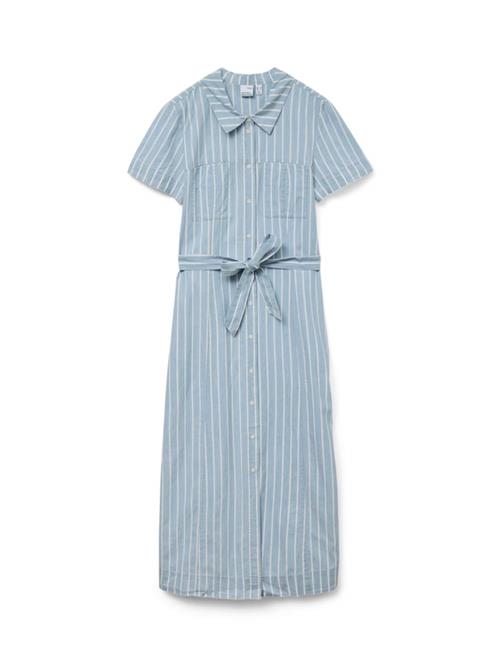 VERO MODA Blusekjole 'VMVIO'  blue denim / hvid