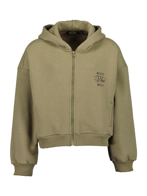 BLUE SEVEN Sweatjakke  khaki / sort