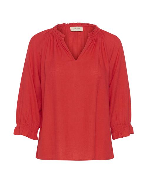 Cream Bluse 'Venta'  brandrød