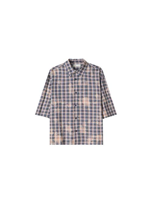 Bershka Skjorte  beige / sand / mørkeblå / carminrød