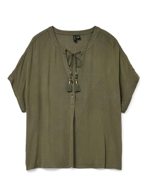 VERO MODA Bluse 'VMBENTE SS WIDE TOP WVN GA'  oliven