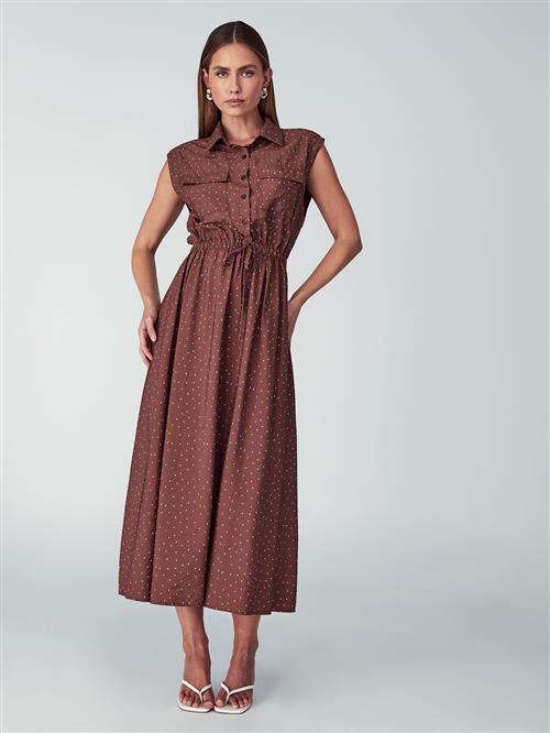 Willa Blusekjole 'Sez'  mørkebrun / hvid