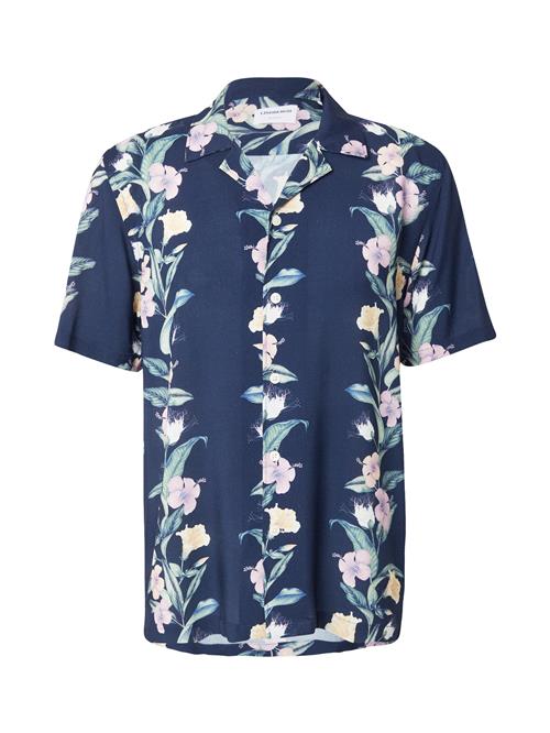 Lindbergh Skjorte 'Resort'  mørkeblå / lysegul / grøn / lilla