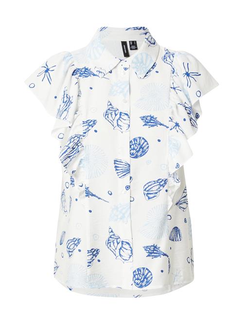 VERO MODA Bluse 'VMSEASHELL'  blå / lyseblå / hvid