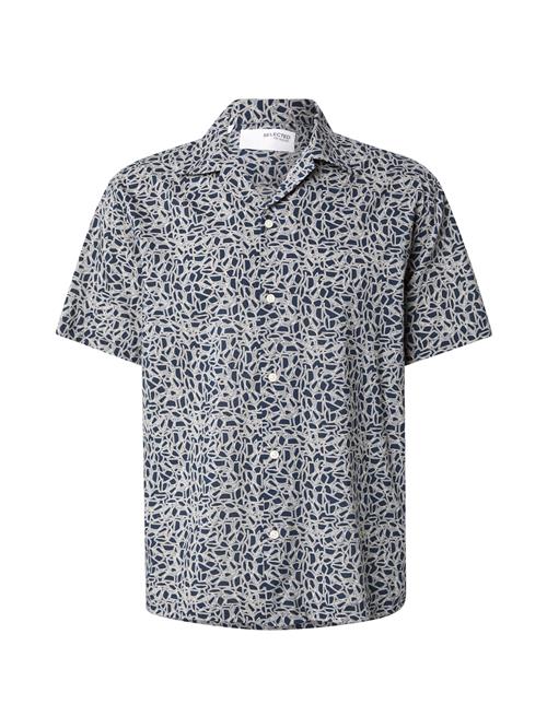 SELECTED Skjorte 'SLHRLXAIR'  natblå / hvid