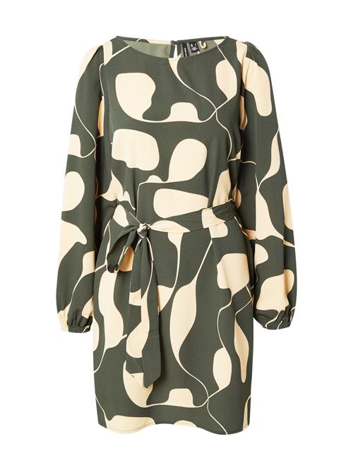 VERO MODA Kjole 'VMLYDIA'  sand / mørkegrøn
