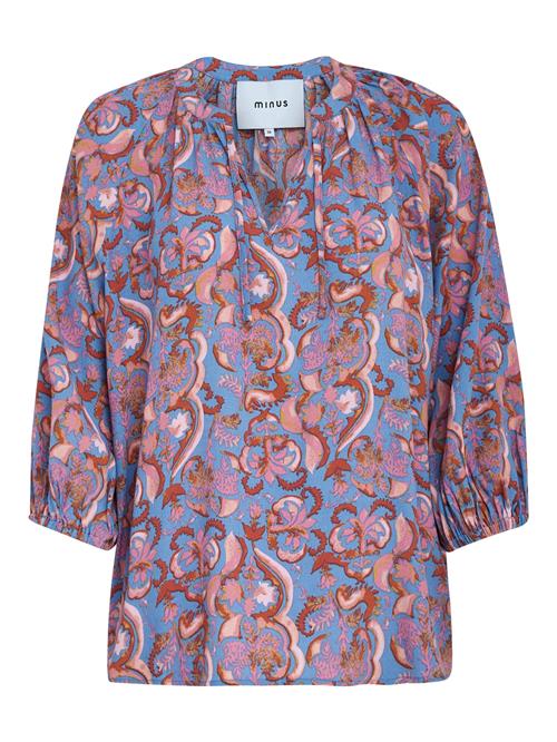 minus Bluse 'Katana'  ecru / himmelblå / rustbrun / gammelrosa