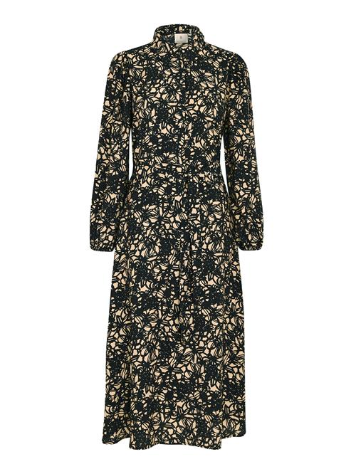 Peppercorn Kjole 'Malene'  honning / sort