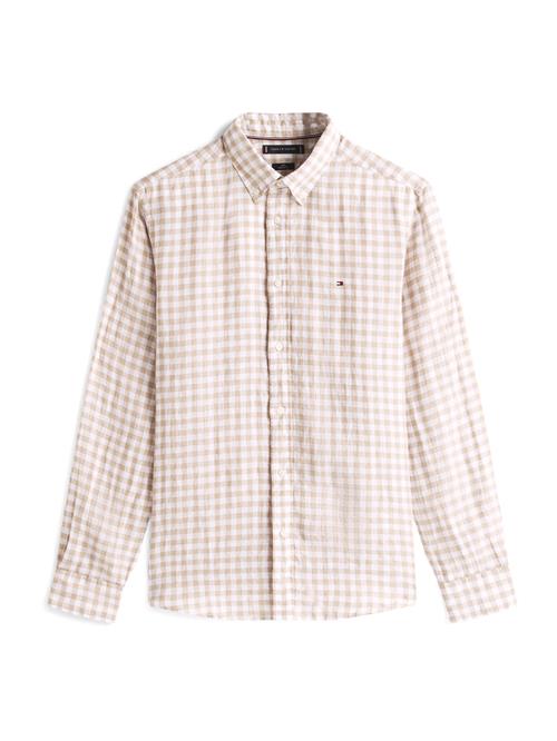 TOMMY HILFIGER Skjorte 'ESSENTIAL'  karamel / hvid