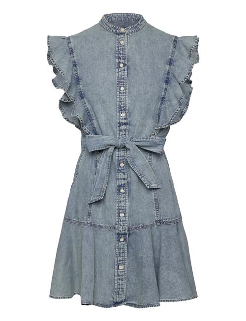 Lauren Ralph Lauren | Belted Denim Flutter-Sleeve Shirtdress | 40