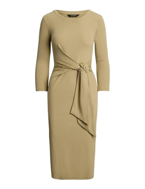 Lauren Ralph Lauren | Tie-Front Cotton-Blend Crewneck Dress | S