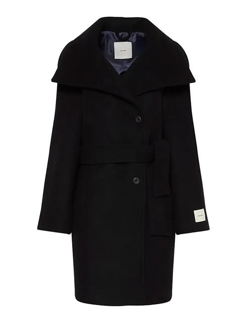 Calvin Klein | Funnel Neck Knee Length Wool Coa | XS