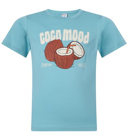 Champion T-shirt - Lyseblå m. Print