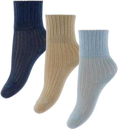 Name It Strømper - 3-pak - Rib - NbmNobbu - Chateau Gray/Blue Fo