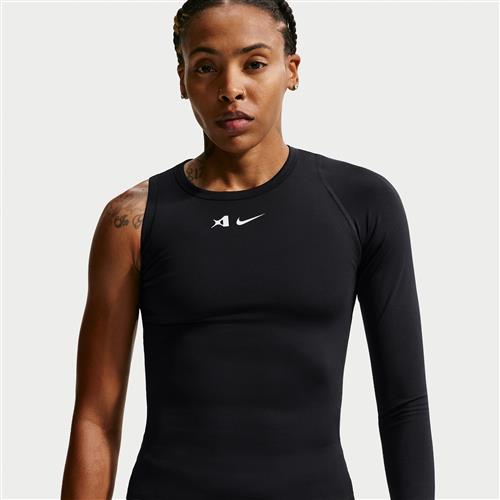 Vendbar A'ja Wilson A'symmetric Dri-FIT-basketballtop til kvinder - sort