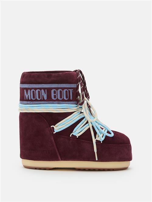 Moon Boot Mb Icon Low Suede Laces Snestøvler Burgundy  Burgundy-33-35 EU  Lilla  33-35 EU  unisex