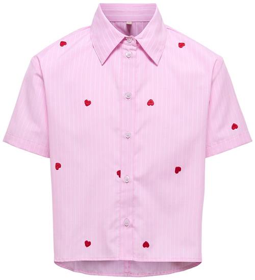 Kids Only Skjorte - KogNew - Begonia Pink/Cloud Dancer/EMB Red H