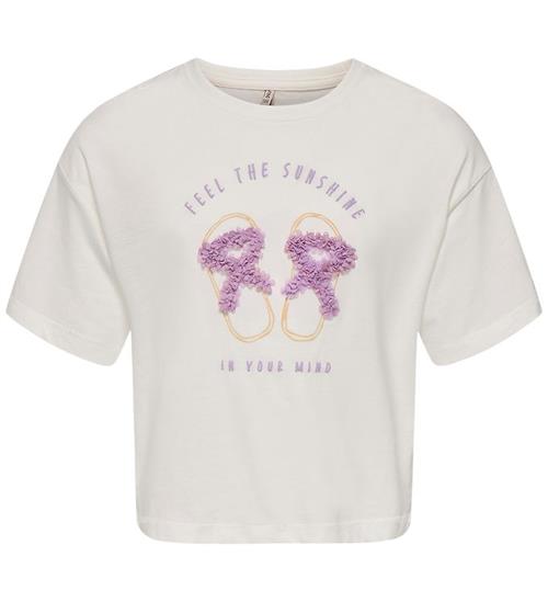 Se Kids Only T-shirt - KogSol - Cloud Dancer/Sunshine hos KidsWorld