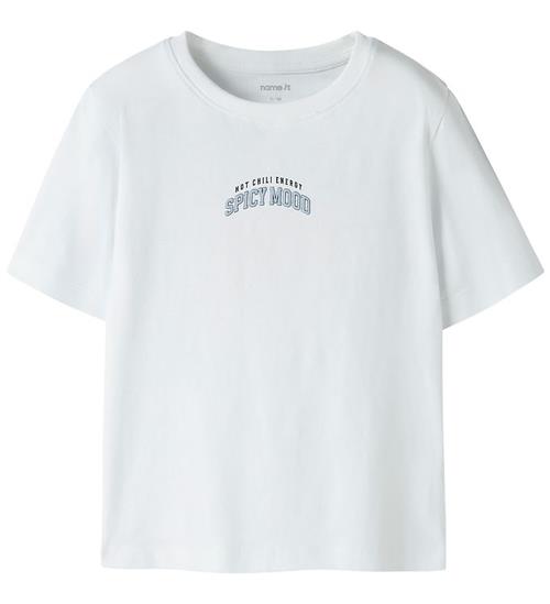Se Name It T-shirt - NmmHughe - Bright White hos KidsWorld