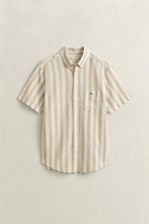 Se REG COTTON LINEN STRIPE SS SHIRT hos Din tøjmand