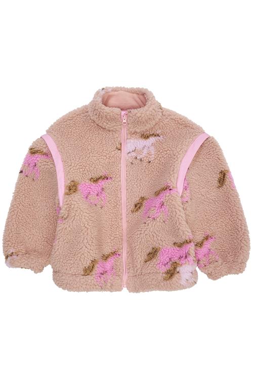 Copenhagen Colors Trykt Bamsejakke Med Aftagelige Ærmer Rose Unicorn  Rose Unicorn  116 cm  Lyserød  116 cm  kvinde