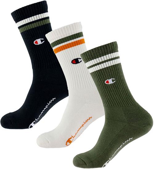 Se Champion strømper - 3-pak - Sort/Hvid/Grøn hos KidsWorld
