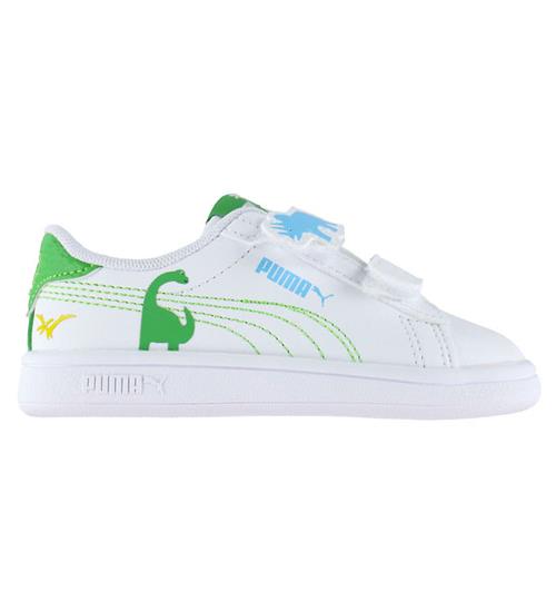 Se Puma Sko - Smash 3.0 Dino - Hvid/Green Fruit hos KidsWorld