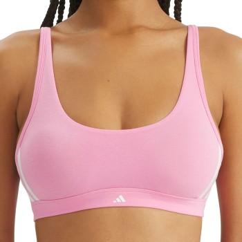 adidas BH Sport Active Essentials 3 Stripes Bralette Rosa bomuld Large Dame