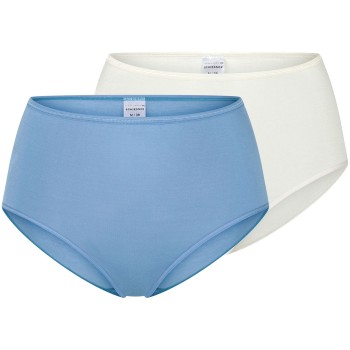 Schiesser Trusser 2P Modal Essentials Midi Slips Hvid/Blå modal 42 Dame