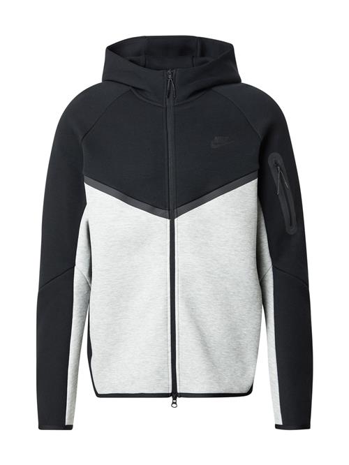 Nike Sportswear Sweatjakke 'TECH FLEECE'  lysegrå / sort