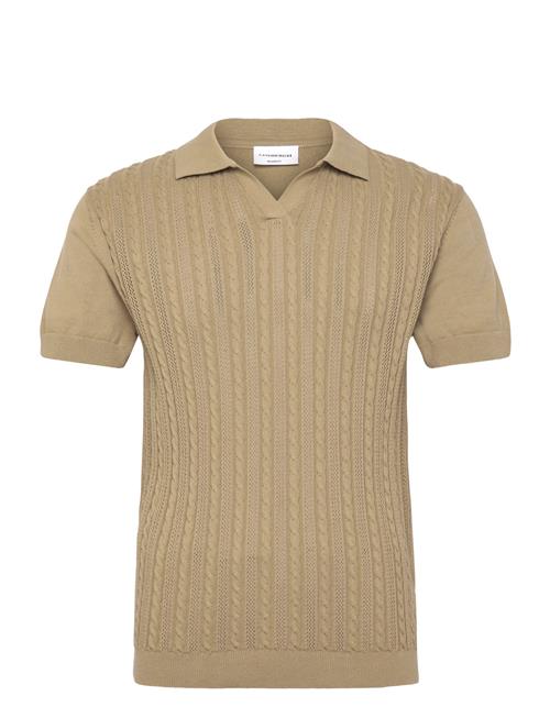 Lindbergh | Knitted S/S Cable V-Neck Polo | L