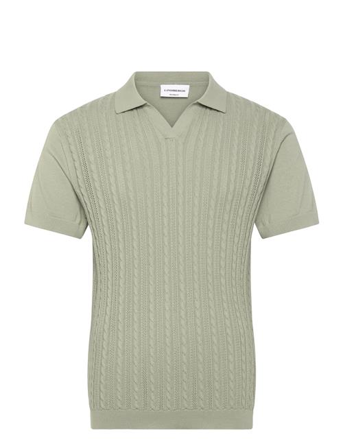 Lindbergh | Knitted S/S Cable V-Neck Polo | S