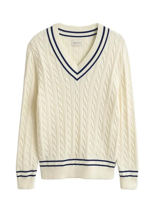 Se GANT | Cotton Cable V-Neck | XL hos Booztlet