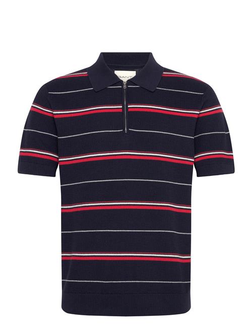 GANT | Striped Textured Zip Polo | XL