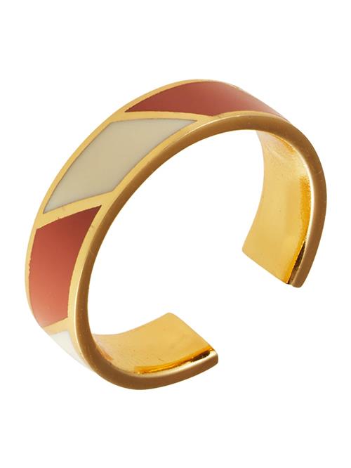 Design Letters Ring  beige / guld / pitaya