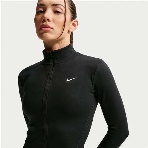 Nike One Fitted Dri-FIT-jakke med lynlås i fuld længde til kvinder - sort